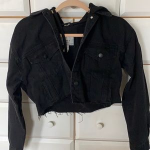 Forever 21 hoodie jean jacket